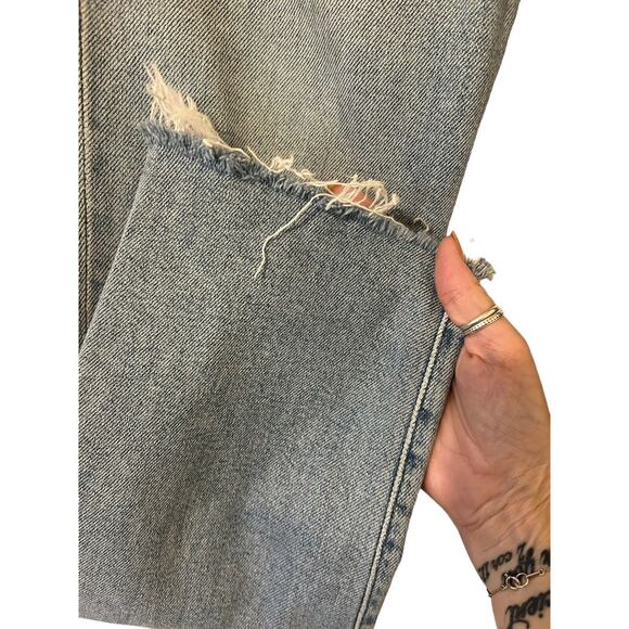 Madewell Women's The Mom Jean Distressed High Rise Frayed Hem Jeans - Size 25T - Picture 5 of 8